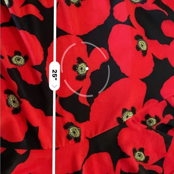 Eloquii Floral Asymmetrical Hem Skirt Red/Black Plus size 22 - Picture 11 of 12